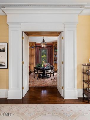 Chandelier, Dining room, Interior, Wood Texture Flooring