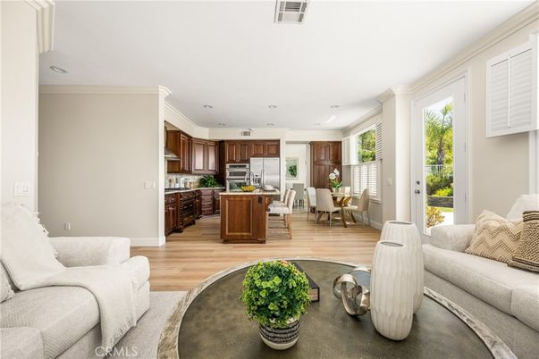 Dining room, Interior, Kitchen, Living room, Recessed Lighting, Wood Texture Flooring