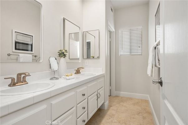 Bathroom, Dual Sink Vanities, Interior, Tile Countertops