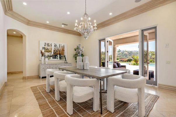 Chandelier, Dining room, Interior, Recessed Lighting