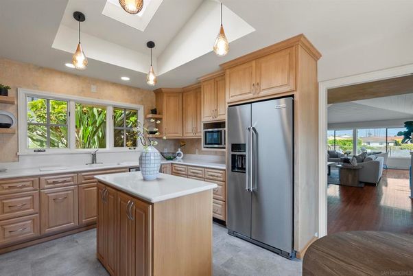 Interior, Kitchen, Living room, Pendant Lights, Recessed Lighting, Stainless Steel Appliances, Wood Texture Flooring