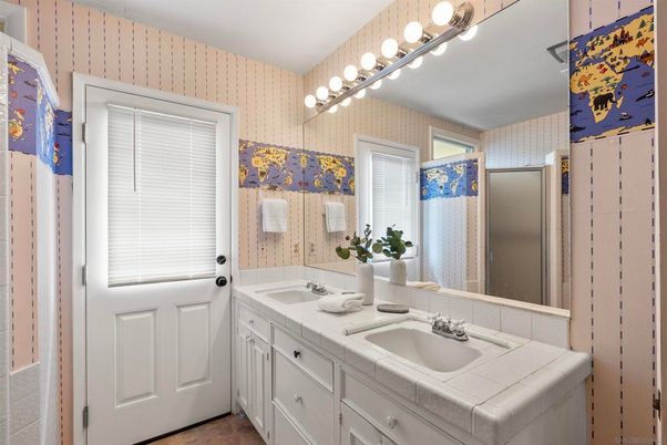 Bathroom, Dual Sink Vanities, Interior, Tile Countertops