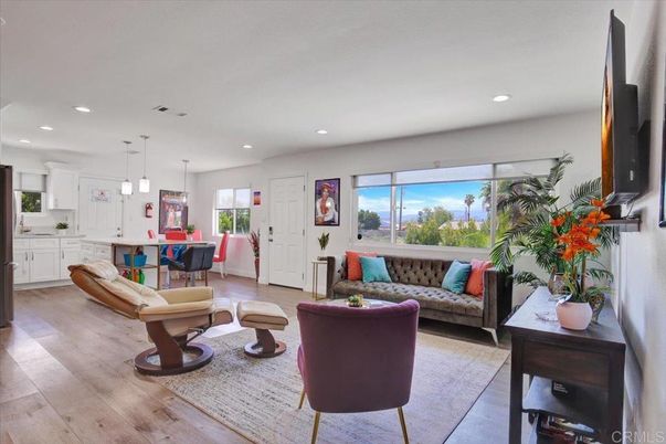 Dining room, Interior, Kitchen, Living room, Pendant Lights, Recessed Lighting, Wood Texture Flooring