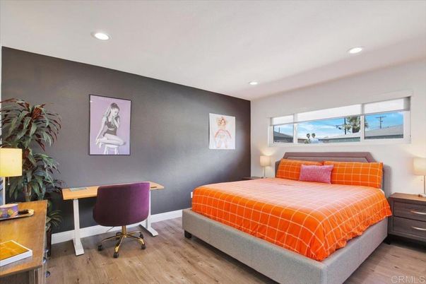 Bedroom, Home Office, Interior, Recessed Lighting, Wood Texture Flooring