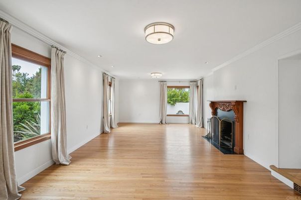 Empty room, Fireplace, Interior, Wood Texture Flooring