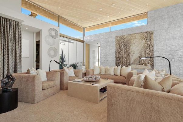 Interior, Living room, Recessed Lighting, Wooden Ceilings