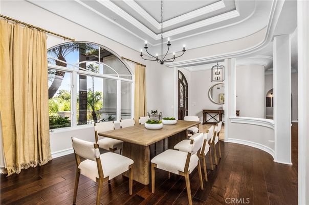 Chandelier, Dining room, Interior, Wood Texture Flooring