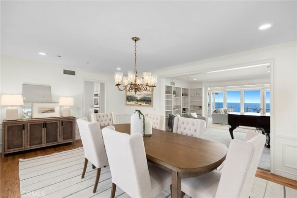 Chandelier, Dining room, Interior, Recessed Lighting, Water, Wood Texture Flooring