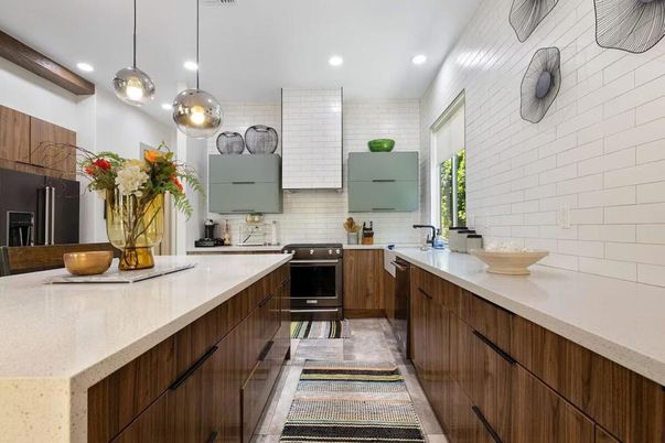 Interior, Kitchen, Pendant Lights, Recessed Lighting, Stainless Steel Appliances