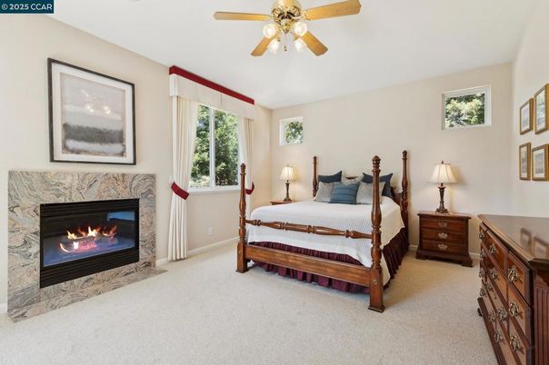 Bedroom, Fireplace, Interior