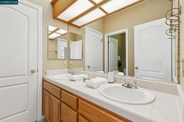 Bathroom, Dual Sink Vanities, Interior, Tile Countertops