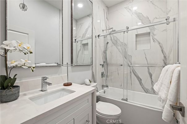 Bathroom, Glass Shower, Interior, Marble Walls, Recessed Lighting