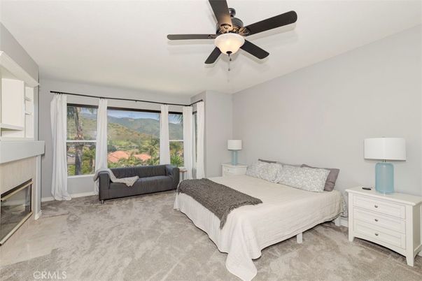 Bedroom, Fireplace, Interior