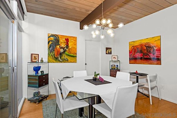Dining room, Interior, Pendant Lights, Wooden Ceilings, Wood Texture Flooring