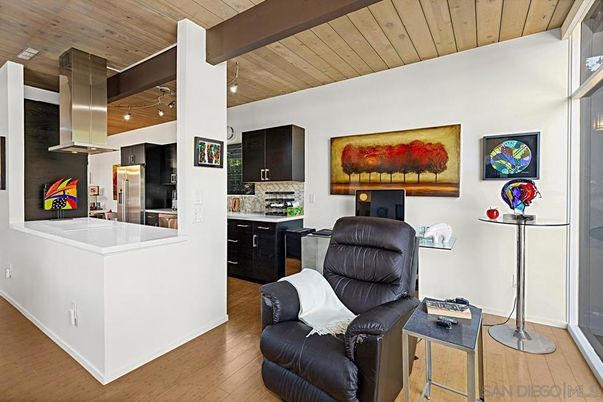 Interior, Kitchen, Recessed Lighting, Wooden Ceilings, Wood Texture Flooring