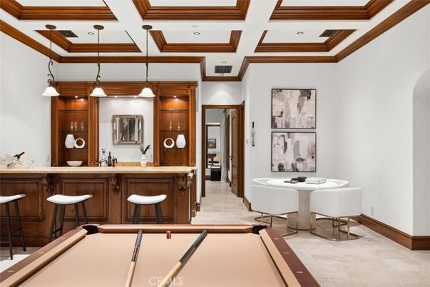 Billiard Table, Game Room, Interior, Pendant Lights, Recessed Lighting