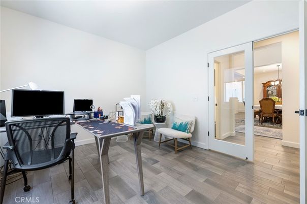 Home Office, Interior, Pendant Lights, Wood Texture Flooring