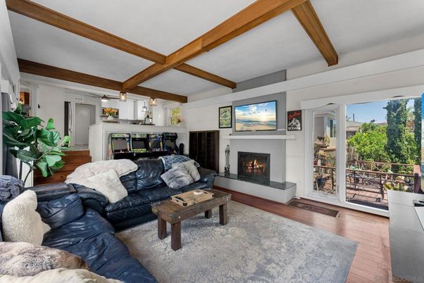 Fireplace, Interior, Living room, Wooden Beams, Wood Texture Flooring