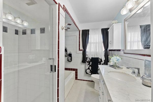 Bathroom, Dual Sink Vanities, Glass Shower, Interior