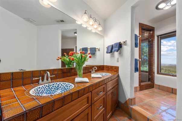 Bathroom, Dual Sink Vanities, Glass Shower, Interior, Tile Countertops