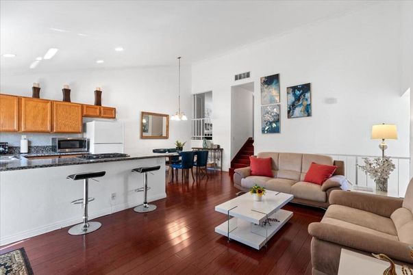 Dining room, Interior, Kitchen, Living room, Pendant Lights, Recessed Lighting, Wood Texture Flooring
