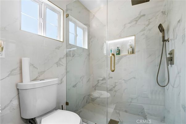 Bathroom, Glass Shower, Interior, Marble Walls