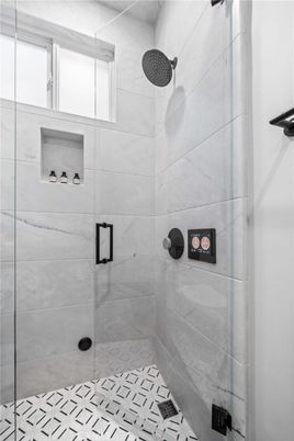 Bathroom, Glass Shower, Interior, Marble Walls