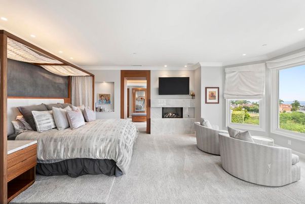 Bedroom, Fireplace, Interior, Recessed Lighting