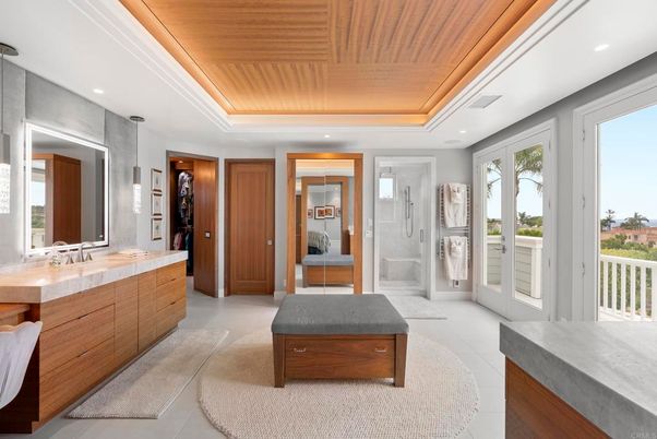 Bathroom, Interior, Recessed Lighting, Wooden Ceilings