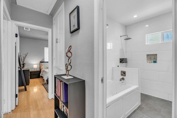 Bathroom, Bedroom, Interior, Recessed Lighting, Wood Texture Flooring