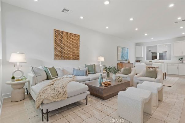 Dining room, Interior, Kitchen, Living room, Recessed Lighting, Wood Texture Flooring