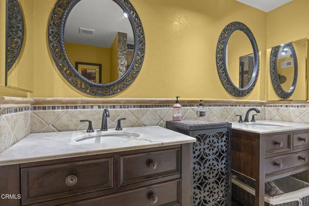 Bathroom, Dual Sink Vanities, Interior, Tile Countertops