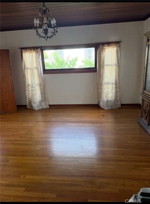 Chandelier, Empty room, Interior, Wooden Ceilings, Wood Texture Flooring