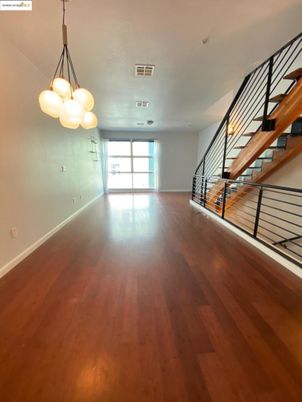Empty room, Interior, Pendant Lights, Recessed Lighting, Wood Texture Flooring