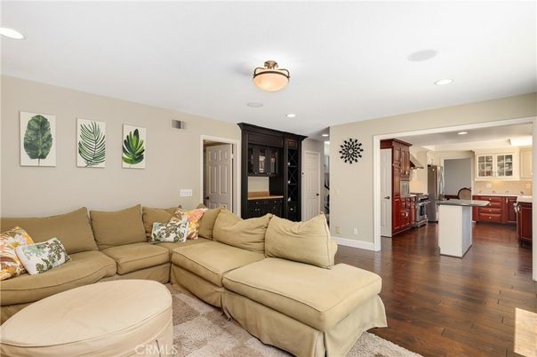 Interior, Kitchen, Living room, Recessed Lighting, Wood Texture Flooring