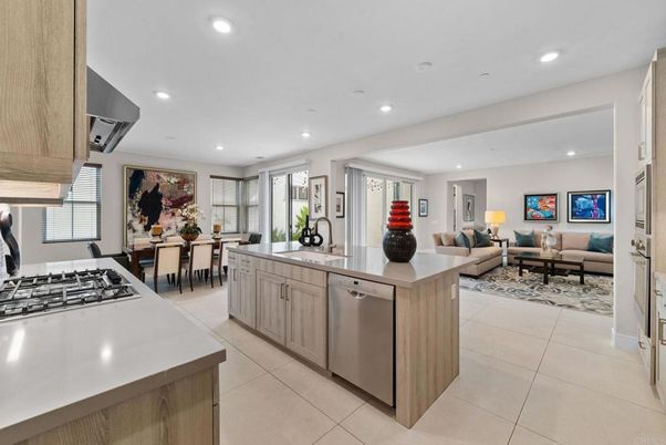 Dining room, Interior, Kitchen, Living room, Recessed Lighting, Stainless Steel Appliances