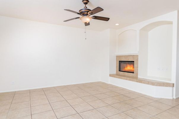 Empty room, Fireplace, Interior, Recessed Lighting
