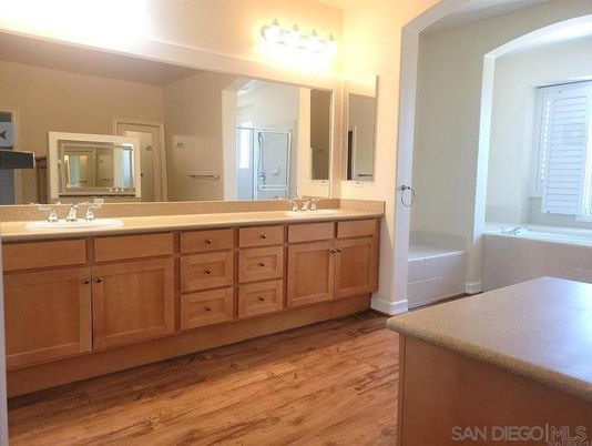 Bathroom, Dual Sink Vanities, Interior, Wood Texture Flooring