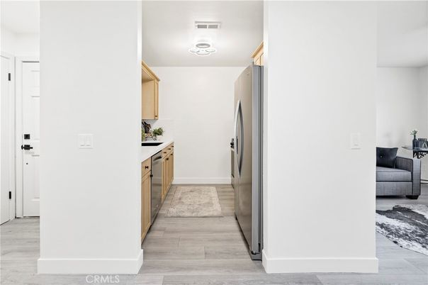 Interior, Kitchen, Stainless Steel Appliances, Wood Texture Flooring