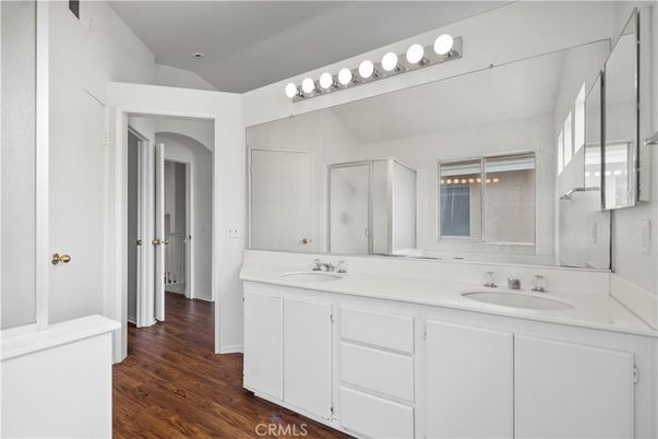 Bathroom, Dual Sink Vanities, Interior, Wood Texture Flooring