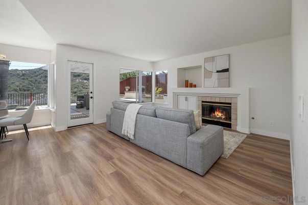 Bedroom, Fireplace, Interior, Wood Texture Flooring