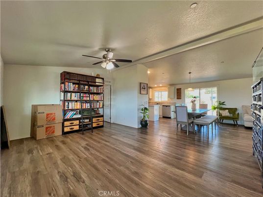 Dining room, Interior, Kitchen, Pendant Lights, Recessed Lighting, Wood Texture Flooring