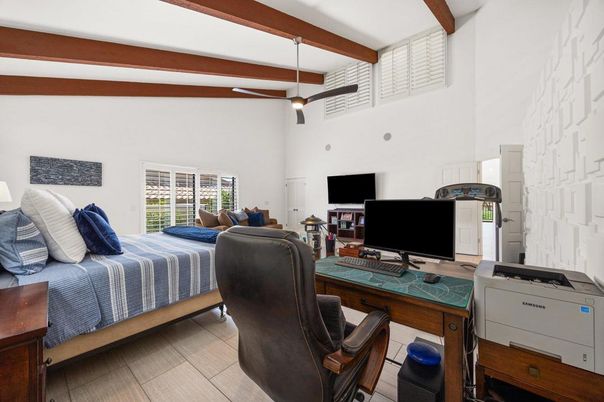 Bedroom, Home Office, Interior, Wooden Beams, Wood Texture Flooring