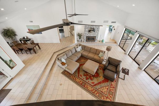 Dining room, Fireplace, Interior, Living room, Recessed Lighting