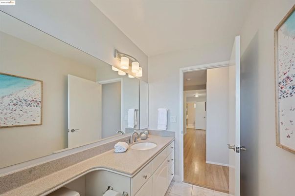 Bathroom, Dual Sink Vanities, Interior, Wood Texture Flooring