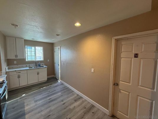 Interior, Kitchen, Recessed Lighting, Wood Texture Flooring
