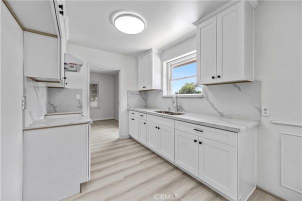 Interior, Kitchen, Marble Walls, Wood Texture Flooring