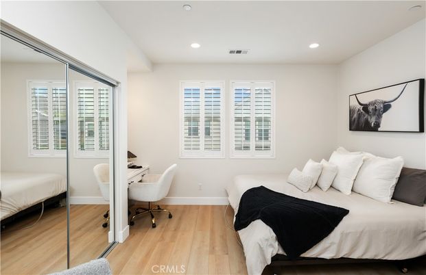 Bedroom, Home Office, Interior, Recessed Lighting, Wood Texture Flooring