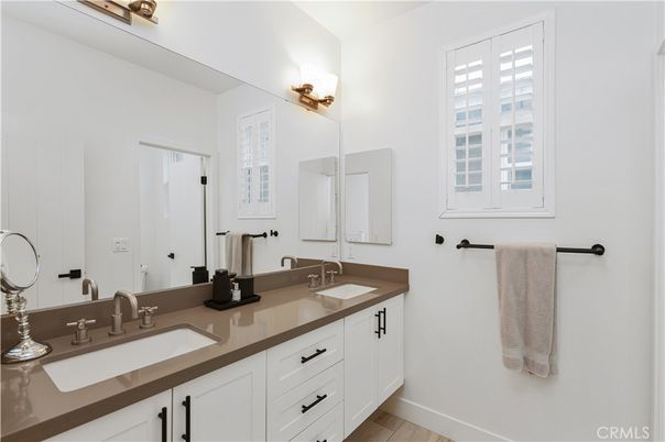 Bathroom, Dual Sink Vanities, Interior, Wood Texture Flooring