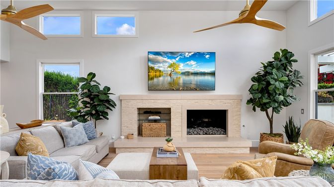 Fireplace, Interior, Living room, Wood Texture Flooring